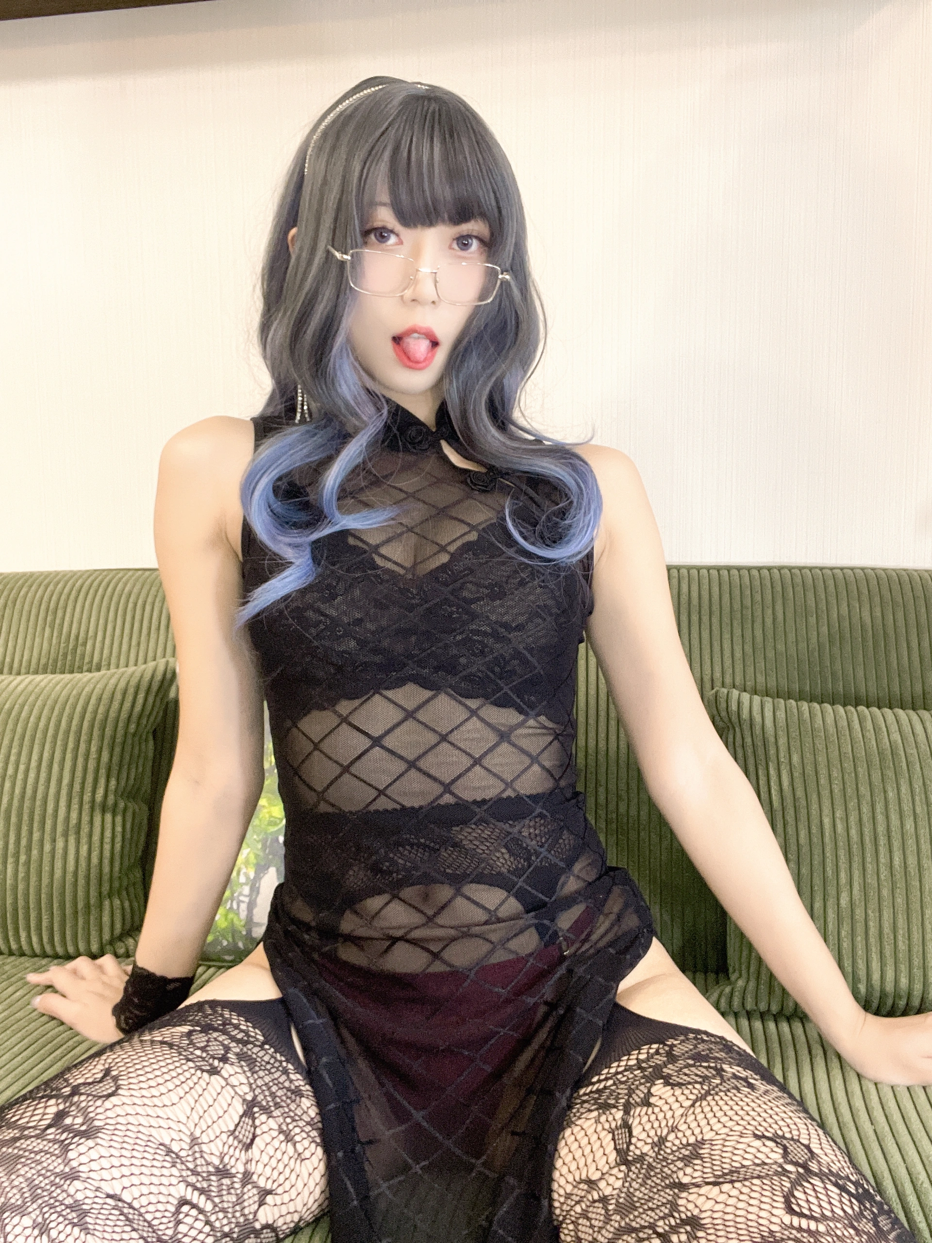 Money冷冷 – NO.038  网格旗袍 1